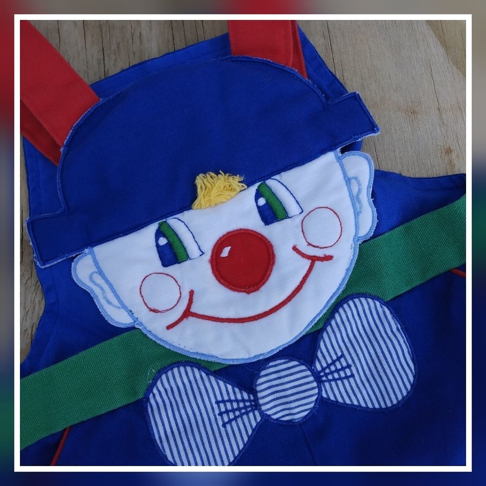 Vintage Baby Togs Clown Appliqued One-Piece Romper